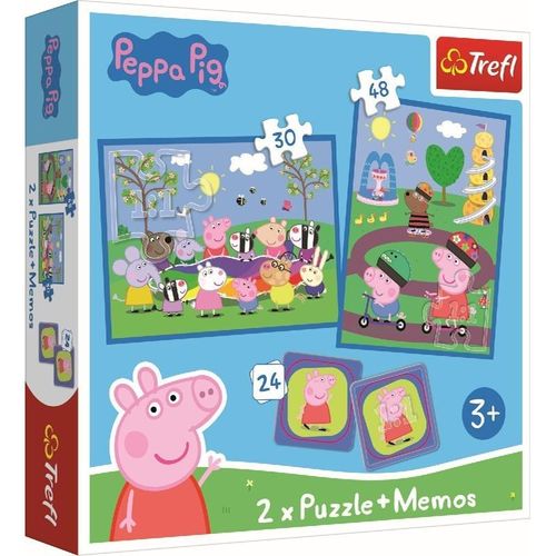 2 in 1 Puzzles + Memo Peppa Pig