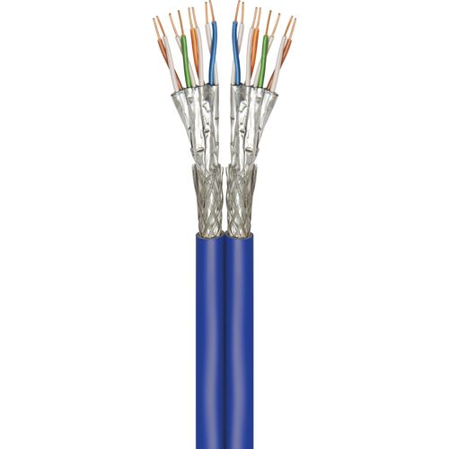 Goobay CAT 7A+ Duplex-Netzwerkkabel, S/FTP (PiMF), Blau, CU, AWG 22/1 (solid), LSZH
