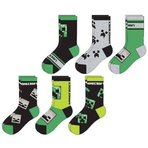 Minecraft Freizeitsocken MINECRAFT Kindersocken Jungen + Mädchen 6 Paar Gr.27/30 35/38 39/42 Minecraft Socken Kinder Jugendliche Jungen Mädchen