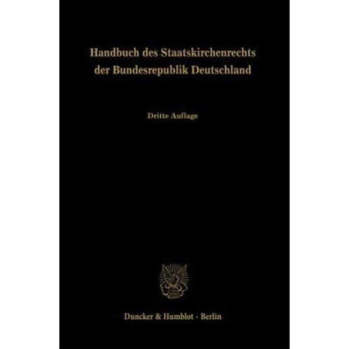 Handbuch des Staatskirchenrechts der Bundesrepublik Deutschland., Leinen