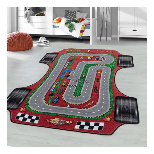 Kinderteppich Spielteppich Rennwagen, Autobahn, Straße Motiv, Höhe 8 mm