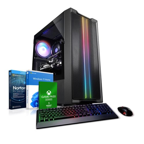 Gaming PC Speed V AMD Ryzen 5 5500, 16GB DDR4, NVIDIA RTX 3050 8 GB, 1TB SSD, WLAN, Windows 11