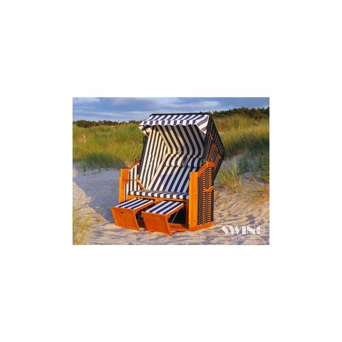 Swing&Harmonie LED - Strandkorb XXL - 118cm inkl. Abdeckcover Volllieger Ostsee Sonneninsel Rattan Möbel Polyrattan - versch. Ausführungen
