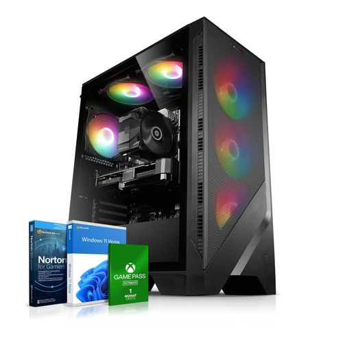 Gaming PC Cobra V AMD Ryzen 5 5500, 32GB DDR4, NVIDIA RTX 3050 8 GB, 1TB SSD, WLAN, Windows 11