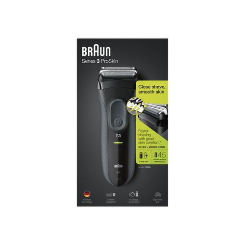Braun Series 3 ProSkin - 3000s b Elektrorasierer, Schwarz