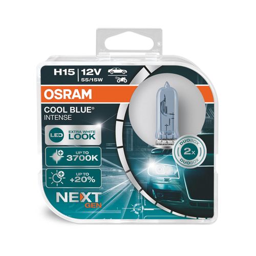 OSRAM COOL BLUE® INTENSE H15 next Gen (2 Stk.) Glühlampe, Fernscheinwerfer,Glühlampe, Hauptscheinwerfer,Glühlampe, Park-/Positionsleuchte,Glühlampe, T