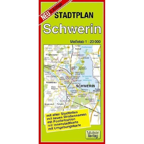 Doktor Barthel Stadtplan Schwerin, Karte (im Sinne von Landkarte)