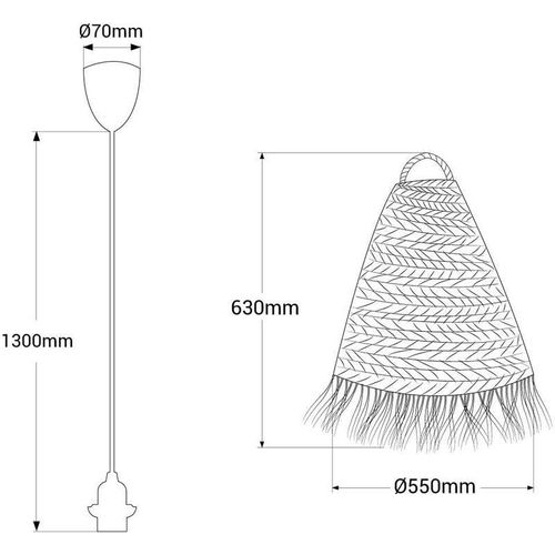 Naturfaser Pendelleuchte nam xl - Weiß