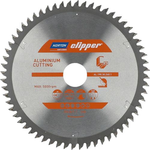 Clipper Kreissägeblatt Aluminium 240x30mm 80Z, Messing, Kupfer - Norton