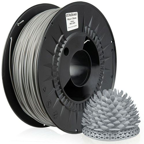 3D Drucker 1,75mm pla Filament 1kg Spule Rolle Premium Silber RAL9006 - Silber - Midori