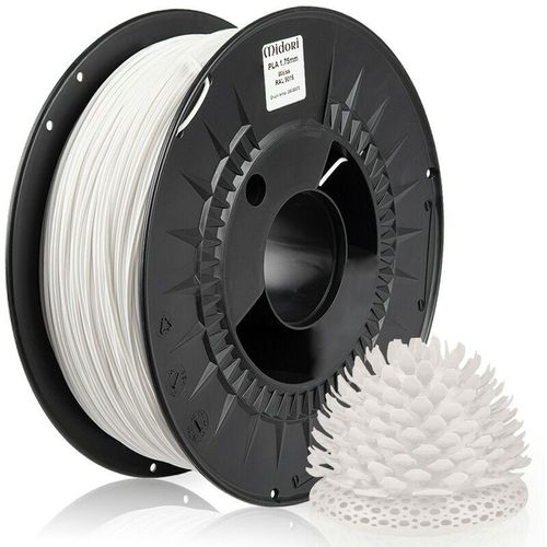 3D Drucker 1,75mm pla Filament 1kg Spule Rolle Premium Weiß RAL9016 - Weiß - Midori