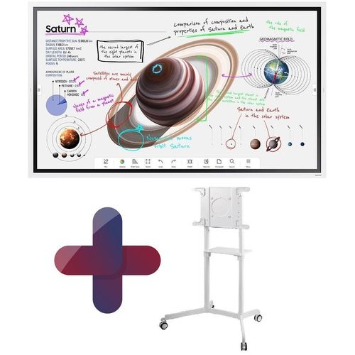 Samsung Flip Pro WM55B Flipchart 138,7 cm 55 Zoll inkl. Neomounts NS-M1250 rotierbarer Rollwagen