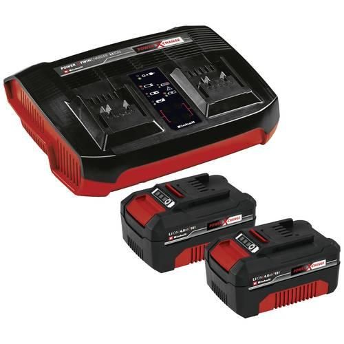 Einhell Power X-Change PXC-Starter-Kit 2x 4,0Ah & Twincharger Kit 4512112 Werkzeug-Akku und Ladegerät 18 V 4 Ah Li-Ion