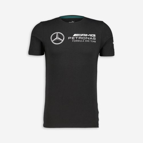 Schwarzes T-Shirt mit Rennsport-Logo