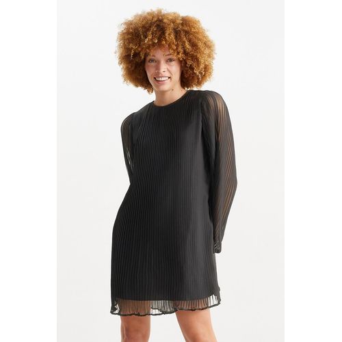 C&A Geplisseerde A-lijn-jurk, Zwart, Maat: 42
