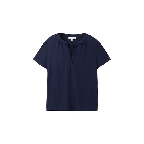 TOM TAILOR Damen T-Shirt mit TENCEL(TM) Modal, blau, Uni, Gr. XL,