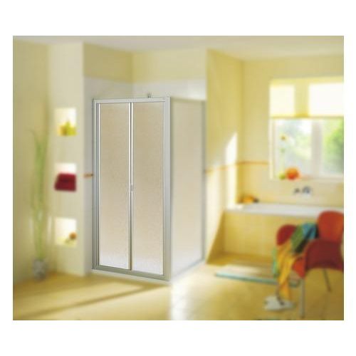 Falttür Breuer Fara 4 80 cm Kunstglas Perle Profilfarbe silber matt