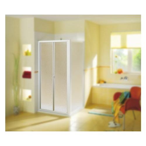 Falttür Breuer Fara 4 80 cm Kunstglas Perle Profilfarbe weiß