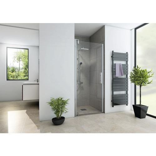 Drehtür für Nische Breuer Europa Design 90 cm Anschlag links Klarglas Profilfarbe chrom