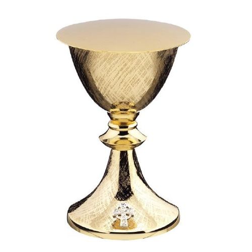 Kelch mit Patene vergoldet, Höhe 20 cm
