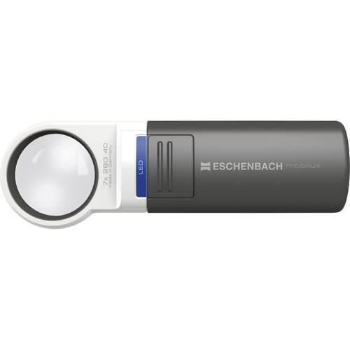 Eschenbach 151110 Mobilux Handlupe mit LED-Beleuchtung Vergrößerungsfaktor: 10 x Linsengröße: (Ø) 35 mm Anthrazit/Alpinweiß