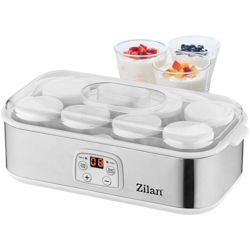 Zilan - Joghurt Maker 1,44 Liter 8 Glasflaschen á 180 ml Digitales Display Temperatureinstellung von 20-55°C Joghurtbereiter