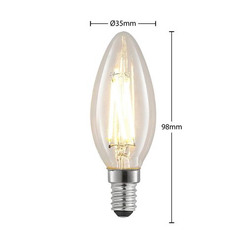 LED-Lampe E14 4W 2.700K Kerze, Filament, dimmbar