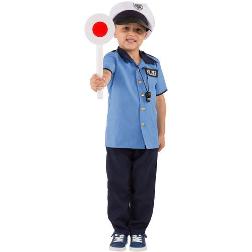 Polizei Kostüm für Kinder, blau