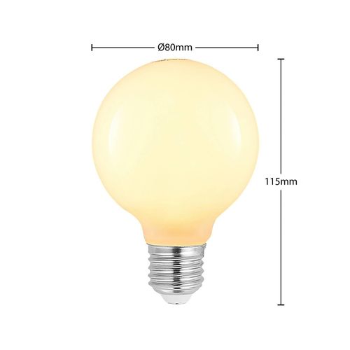 LED-Lampe E27 8W G80 2.700K dimmbar, opal, 2er-Set