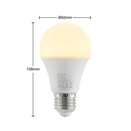 LED-Lampe E27 A60 9,5W 3.000K opal, 2er-Set