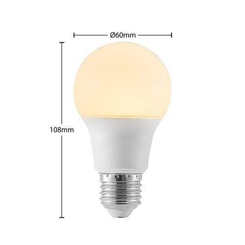 LED-Lampe E27 A60 8W 3.000K opal, 10er-Set