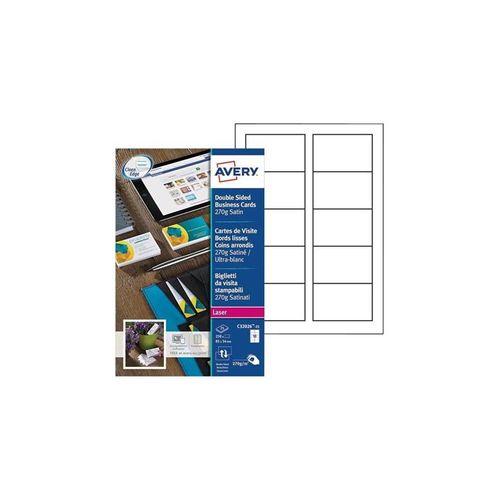 Avery Quick&Clean - business cards - 250 card(s) - 54 x 85 mm - 270 g/m²