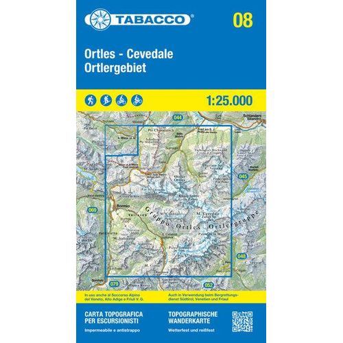 Tabacco Karte N.08 Ortler Cevedale - Ortlergebiet - 1:25.000