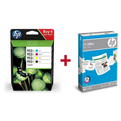 Druckerpatronen Bundle mit HP Original 953XL Multipack + 500 Blatt HP Kopierpapier