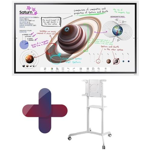 Samsung Flip Pro WM65B Flipchart 165 cm 65 Zoll + Neomounts NS-M1250 Rollwagen rotierbar