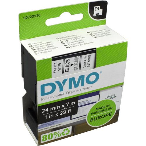 Dymo Originalband 53710 schwarz auf transparent 24mm x 7m