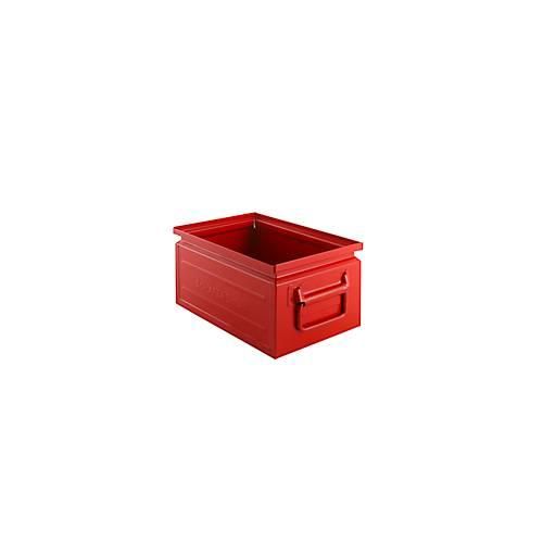 Schäfer Shop Select Stapelbox, 8,5 l, 60 kg, L 330 x B 209 x H 150 mm, Stahl, RAL 3000 (feuerrot)