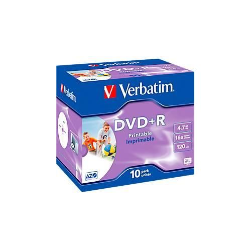 Verbatim® DVD+R, bis 16fach, 4,7 GB/120 min, 10 JewelCases