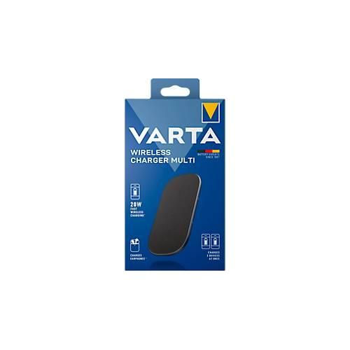 Powerbank Varta Multi 20 W, kabelloses Laden, Dual-Coil-Technologie, bis 20 W, USB Type C, B 120 x T 31 x H 230 mm, schwarz