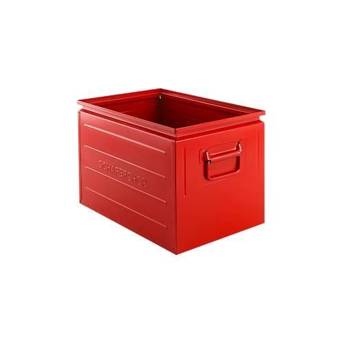 Schäfer Shop Select Stapelbox, 40 l, 150 kg, L 480 x B 308 x H 301 mm, Stahl, RAL 3000 (feuerrot)