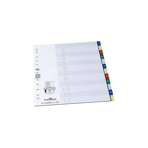 Durable PP-Register, Zahlen 1-12