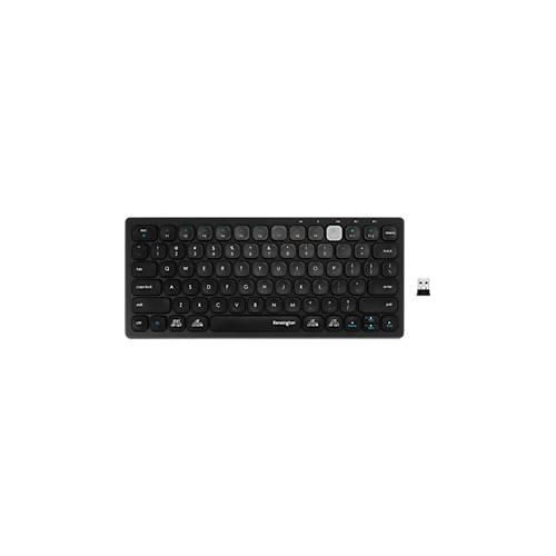 Tastatur Kensington Multi-Device Dual Wireless, kompakt, bis zu 3 Endgeräte, kabellos, Windows & Mac, B 310 x T 140 x H 35 mm, schwarz