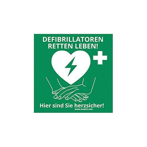 Defibrillator AED-Standortaufkleber, Größe M, B 200 x T 200 mm