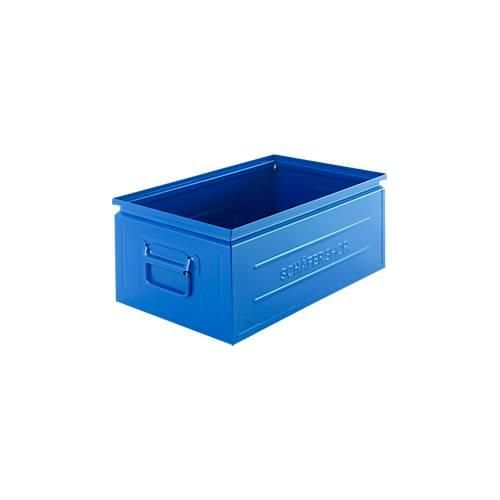 Schäfer Shop Select Stapelbox, 29,5 l, 50 kg, L 527 x B 308 x H 200 mm, Stahl, RAL 5015 (himmelblau)