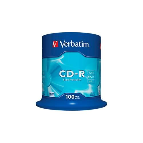 Verbatim CD-R, bis 52fach, 700 MB/ 80 min, 100er-Spindel