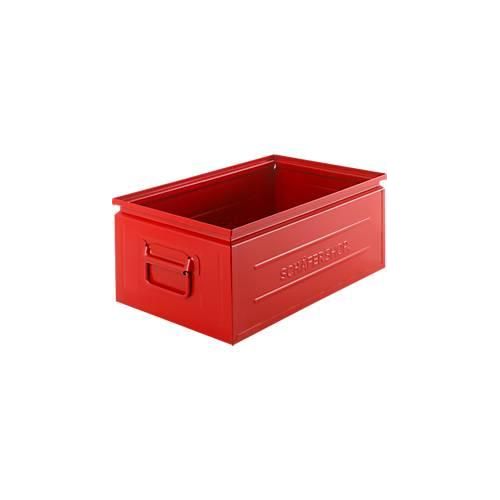 Schäfer Shop Select Stapelbox, 29,5 l, 50 kg, L 527 x B 308 x H 200 mm, Stahl, RAL 3000 (feuerrot)