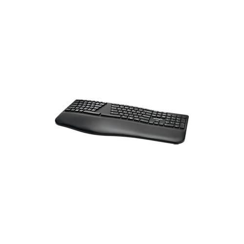 Tastatur Kensington Pro Fit® Ergo, ergonomisches Design, kabellos, Handgelenkauflage, Windows & Mac, B 216 x T 436 x H 38 mm schwarz