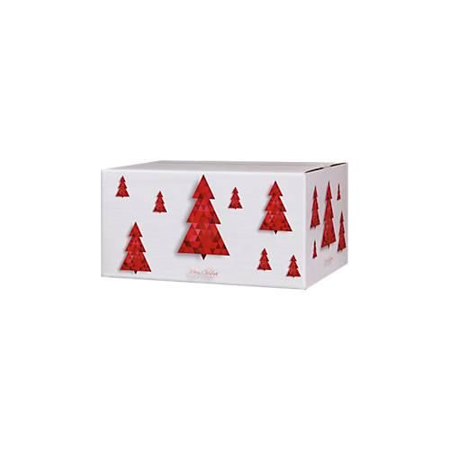 Versandkartons, mit Motiv „Tannenbaum“, bis 30 kg, Außenmaße 306 x 221 x 150 mm, Feinwellpappe, weiß-braun, 20 Stück