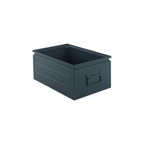 Schäfer Shop Select Stapelbox, 25 l, 120 kg, L 478 x B 307 x H 200 mm, Stahl, RAL 5008 (graublau)