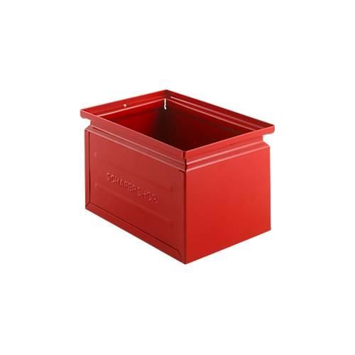 Schäfer Shop Select Stapelbox, 3,5 l, 8 kg, L 210 x B 147 x H 130 mm, Stahl, RAL 3000 (feuerrot)